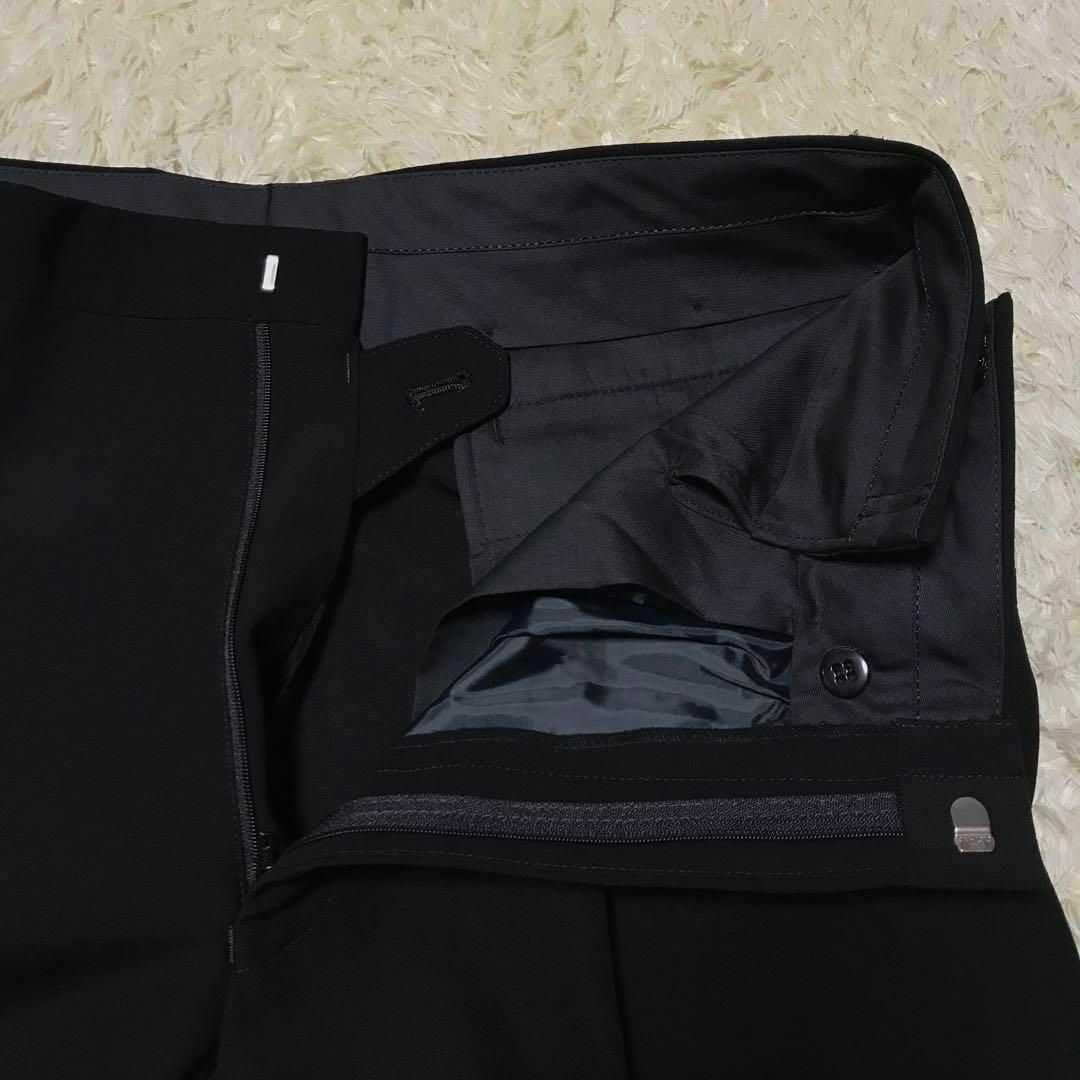 【在庫限り】礼服ダブル　ウエスト調整付き　究極の黒　新品　高級　E928 メンズのスーツ(セットアップ)の商品写真