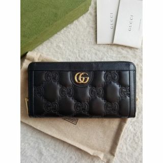 グッチ(Gucci)のGUCCI グッチ GGマトラッセ ジップ アラウンド 長財布 ブラック(財布)