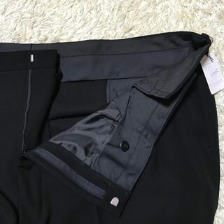 【在庫限り】礼服ダブル　ウエスト調整付き　黒　高級　E903
