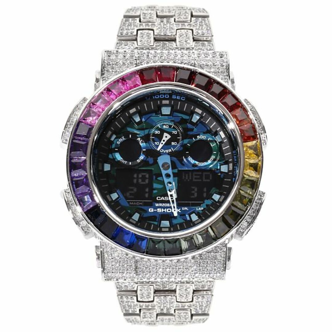 G-SHOCK - G-SHOCK カスタム レインボーベゼル GA100 ブルーカモフラ G-SHOCK - G-SHOCK カスタム レインボーベゼル GA100 ブルーカモフラ