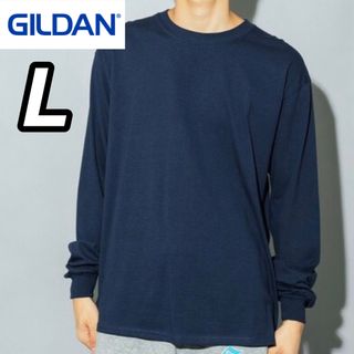 ギルタン(GILDAN)の新品未使用 ギルダン 6oz ウルトラコットン 無地 ロンT 紺 ネイビー L(Tシャツ/カットソー(七分/長袖))