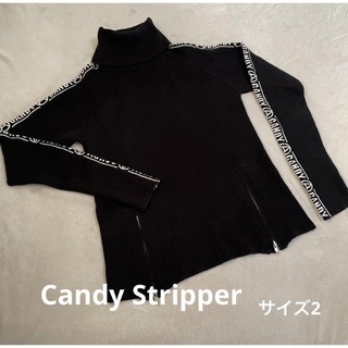 キャンディーストリッパー(Candy Stripper)のCandy Stripper ニット　タートルネック　黒　サイズ2(ニット/セーター)