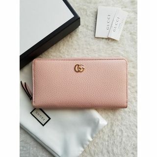 グッチ(Gucci)のGUCCI グッチ プチマーモント ラウンドファスナー 長財布 ライトピンク(財布)