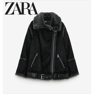 ZARA ザラ　フライトジャケット　ファー　レザー　アウター　スタンドカラー