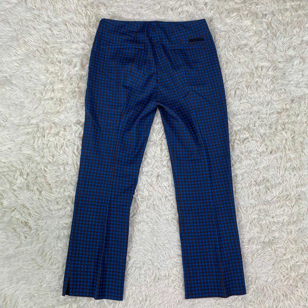 美品 PRADA プラダ チェック柄 クロップド パンツ
