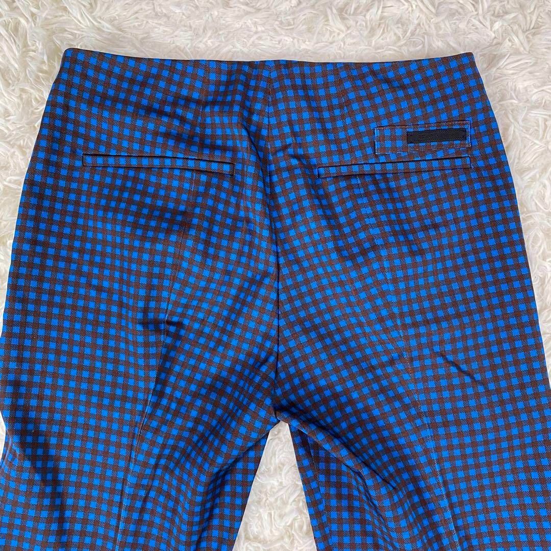 美品 PRADA プラダ チェック柄 クロップド パンツ