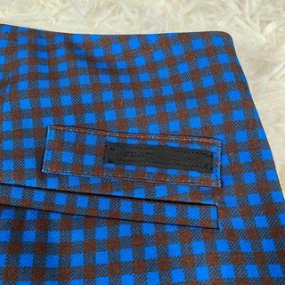 美品 PRADA プラダ チェック柄 クロップド パンツ