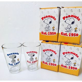 スヌーピー(SNOOPY)の送料込★新品未使用 スヌーピー たっぷりグラス 4個セット レッド／ブルー(グラス/カップ)