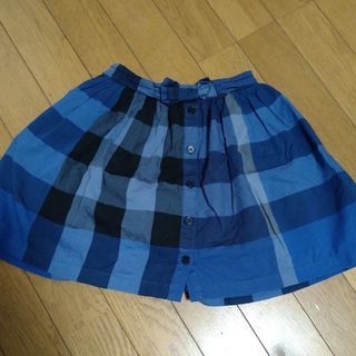 バーバリー(BURBERRY)のバーバリー８Y128cm青色チェックスカート(スカート)