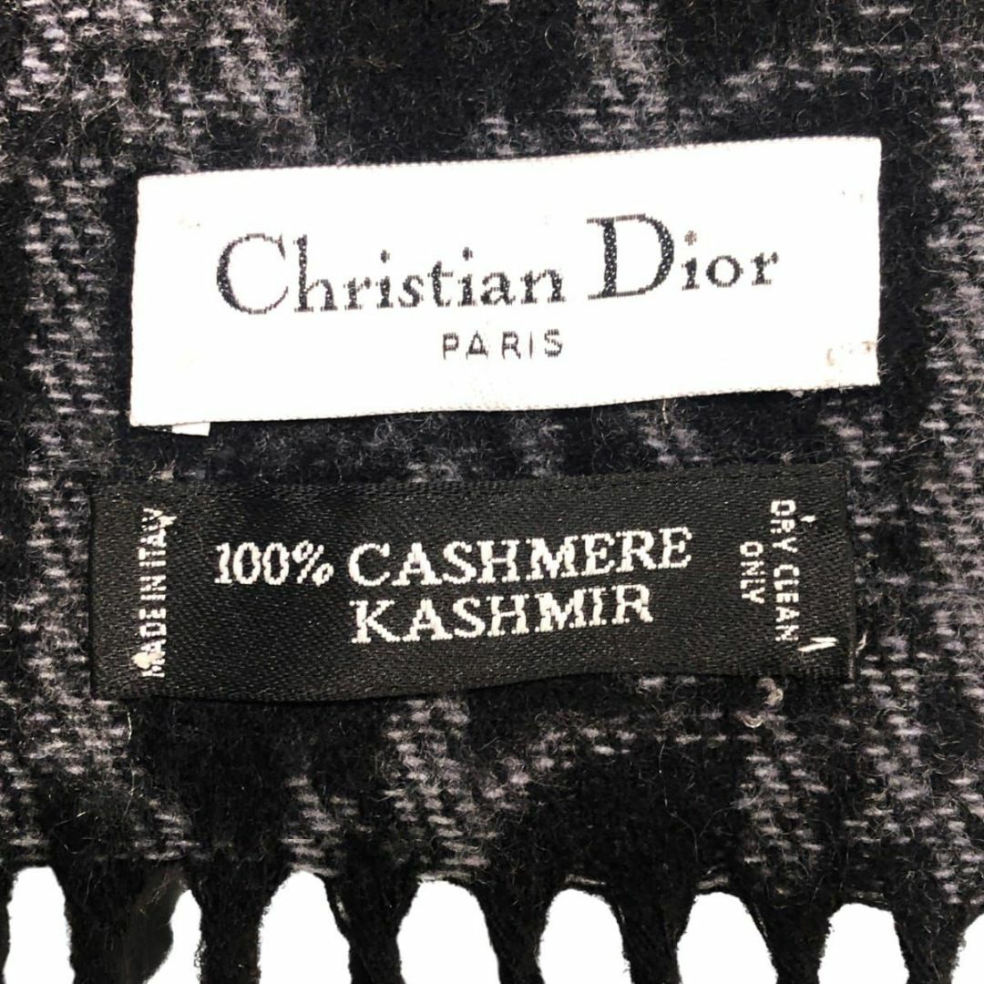 Christian Dior クリスチャン・ディオール  レディースマフラー・ストール   オブリーク マフラー ブラック カシミア 23014164 YM