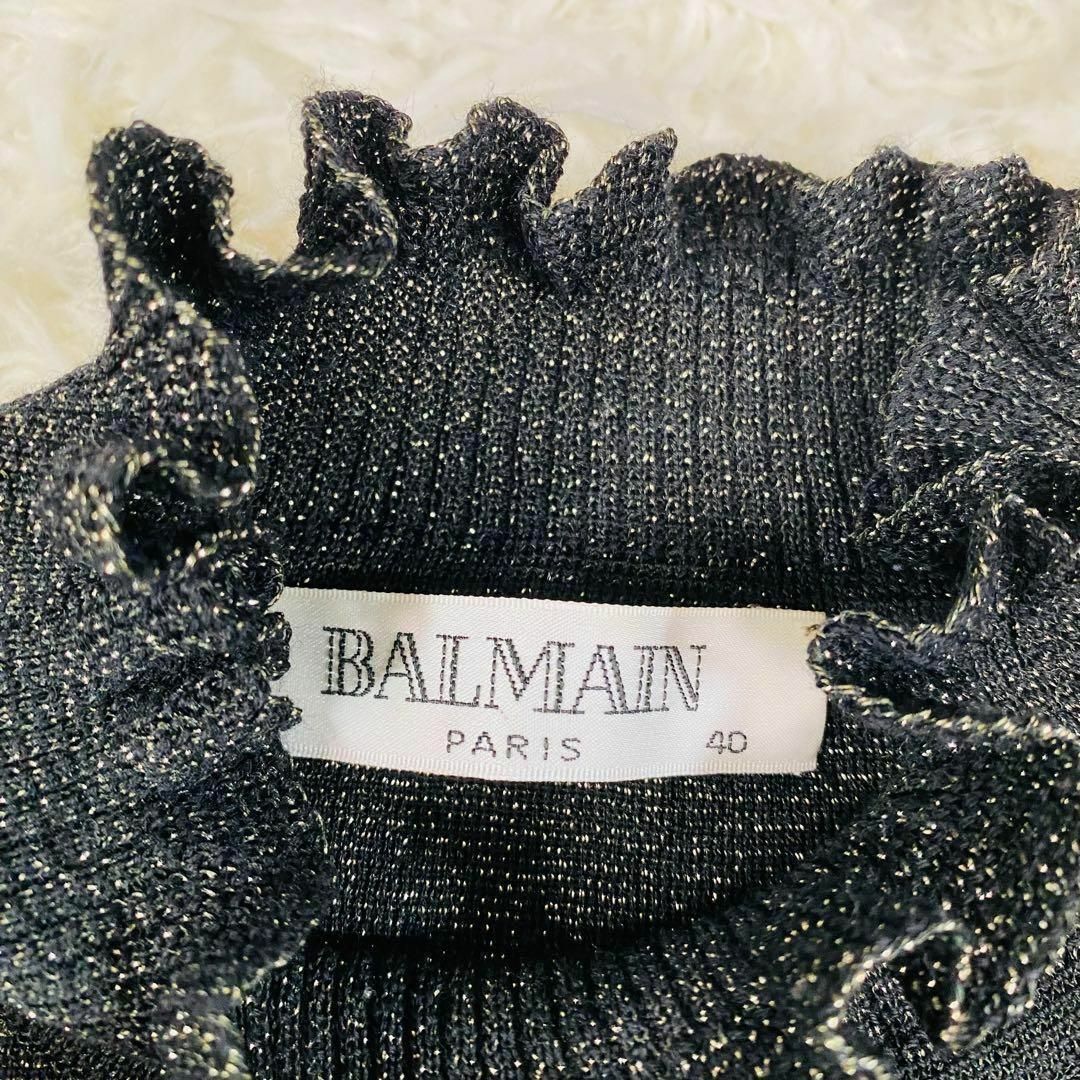 BALMAIN(バルマン)のBALMAIN バルマン　ラメ入り　ハイネック　ニット　トップス　カットソー レディースのトップス(ニット/セーター)の商品写真