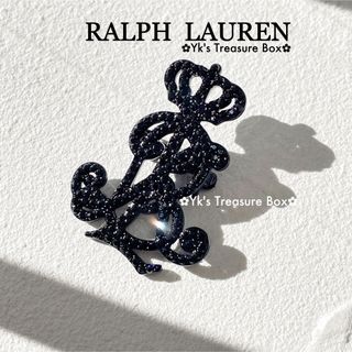 ラルフローレン(Ralph Lauren)のR363/RALPH LAUREN/希少/ブラックRLLブローチ(ブローチ/コサージュ)