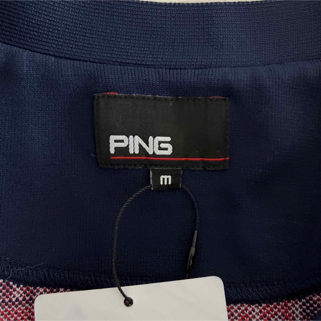 PING(ピン)のping ピン メンズ　ニットカーディガン 赤　M ゴルフウェア スポーツ/アウトドアのゴルフ(ウエア)の商品写真