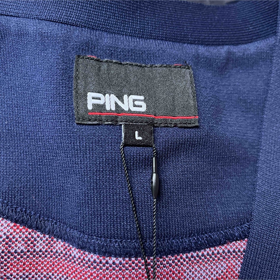 ping ピン メンズ　ニットカーディガン 赤　L ゴルフウェア