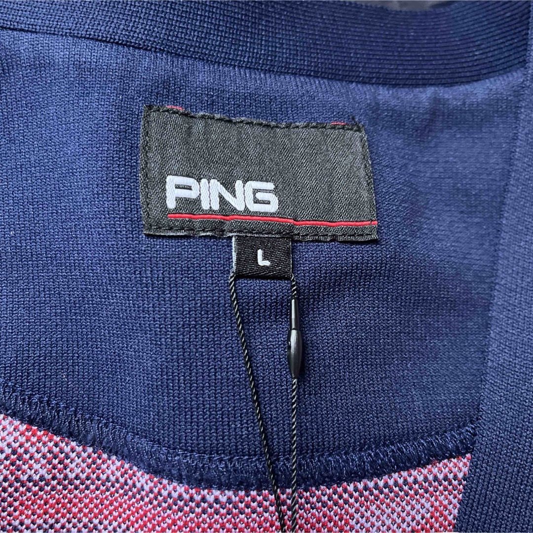 PING(ピン)のping ピン メンズ　ニットカーディガン 赤　L ゴルフウェア スポーツ/アウトドアのゴルフ(ウエア)の商品写真