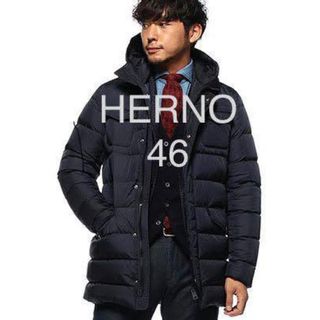 ヘルノ(HERNO)のHERNO ヘルノ　ダウンジャケット　ネイビー　サイズ46(ダウンジャケット)