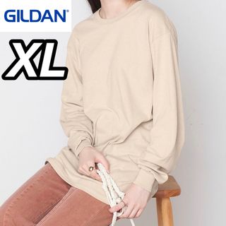 ギルタン(GILDAN)の新品未使用 ギルダン 6oz ウルトラコットン 無地 ロンT ベージュ XL(Tシャツ/カットソー(七分/長袖))