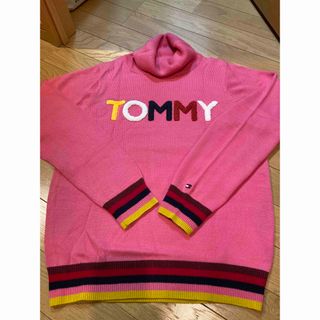 トミーヒルフィガー(TOMMY HILFIGER)の美品！トミーヒルフィガーゴルフ 長袖ニット ピンクLサイズ(ウエア)