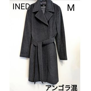 美品　INED　イネド　アンゴラ　ステンカラーコート　キャメル