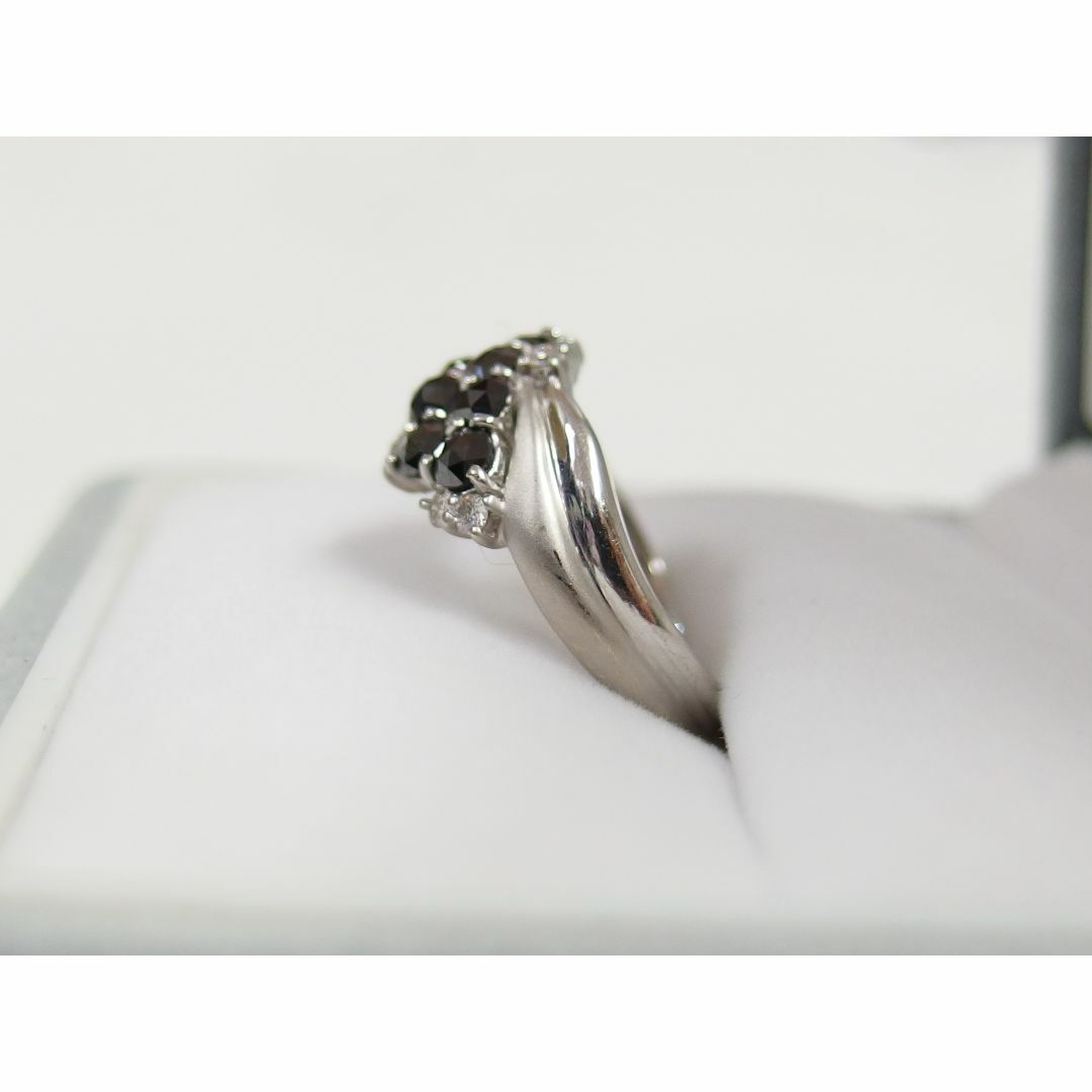 K18WG 黒石0.72ct ダイヤ0.15ct リング 10号 レディースのアクセサリー(リング(指輪))の商品写真