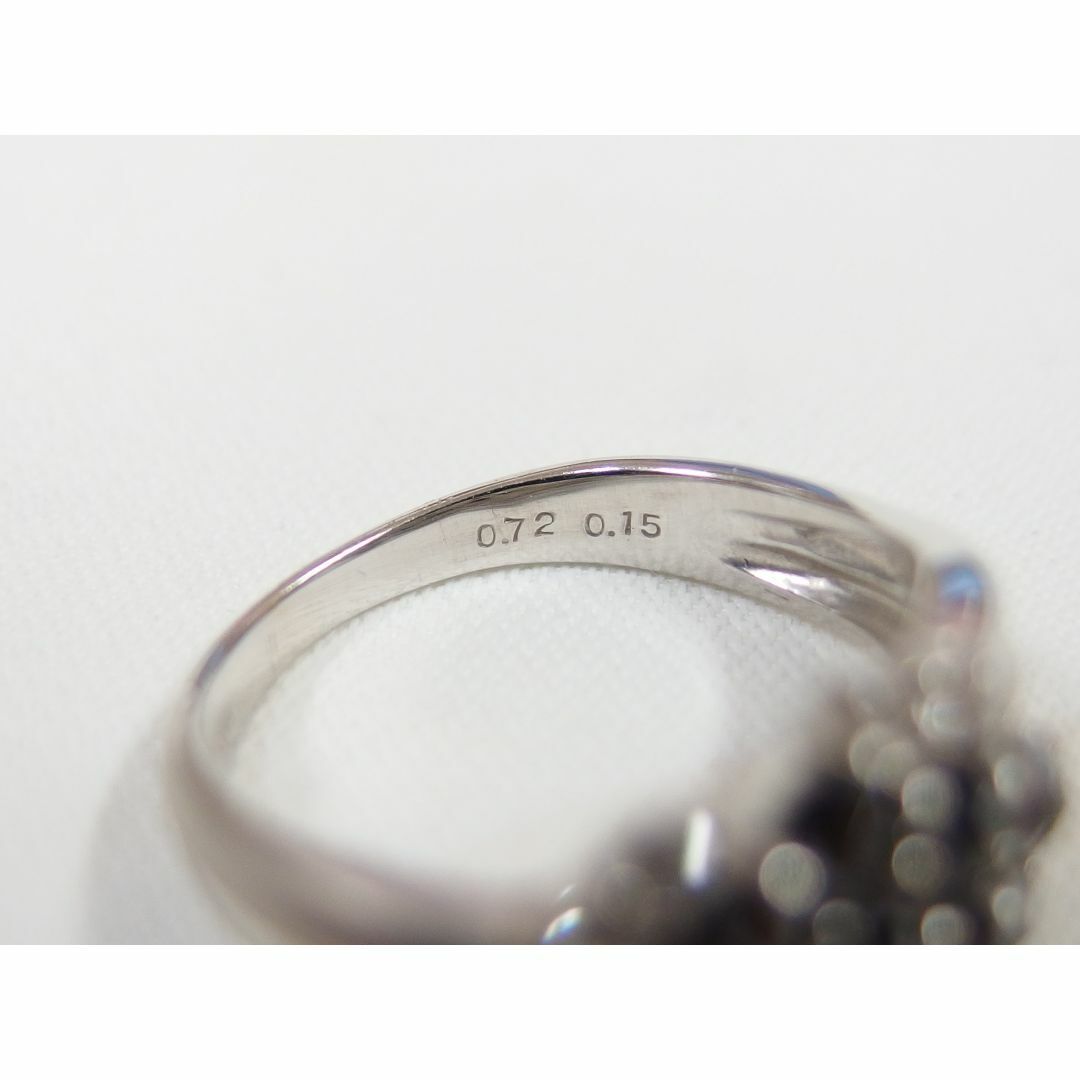 K18WG 黒石0.72ct ダイヤ0.15ct リング 10号 レディースのアクセサリー(リング(指輪))の商品写真