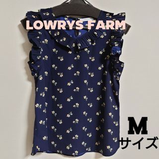 ローリーズファーム(LOWRYS FARM)の【匿名配送】ローリーズファーム 花柄ブラウス トップス フリル ノースリーブ(シャツ/ブラウス(半袖/袖なし))