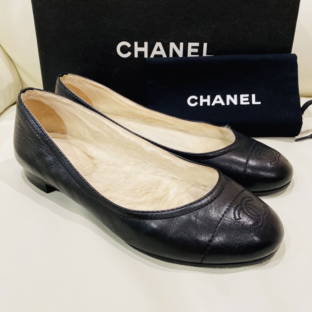 ファッションの CHANEL バレエシューズ 36 23cm バレエシューズ 1/2