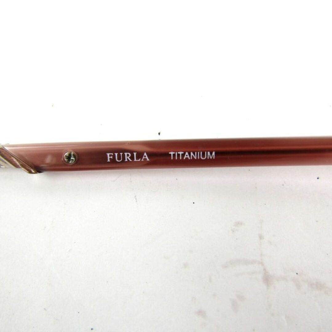 Furla(フルラ)のフルラ メガネ チタンフレーム レンズ片側のみ ハーフリム チタニウム ブランド アイウェア レディース ピンク Furla レディースのファッション小物(サングラス/メガネ)の商品写真