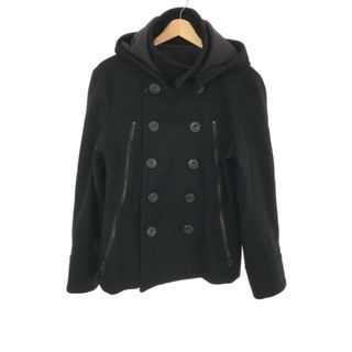 junhashimoto - junhashimoto ジュンハシモト 11AW ZIP&HOODED P-COAT フーデットピーコート ブラック 3