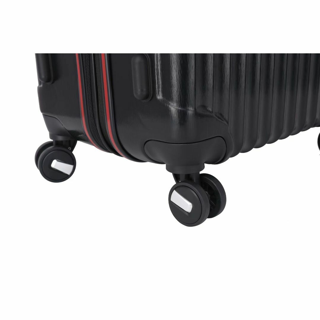 キャリーケース 黒 Mサイズ 新品 拡張機能付き 軽量 スーツケース レディースのバッグ(スーツケース/キャリーバッグ)の商品写真