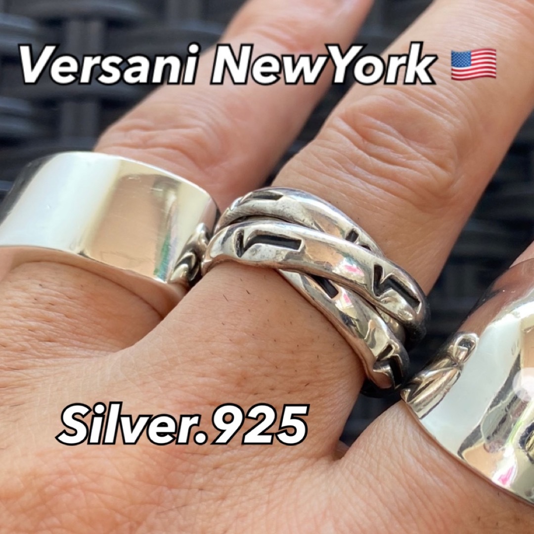 ベルサーニNY 三連シルバーリング【25号】VERSANI Silver.925-