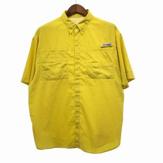 コロンビア(Columbia)のColumbia コロンビア PFG OMNI-SHADE フィッシング 半袖シャツ アウトドア イエロー (メンズ XLサイズ相当) 中古 古着 O9106(シャツ)