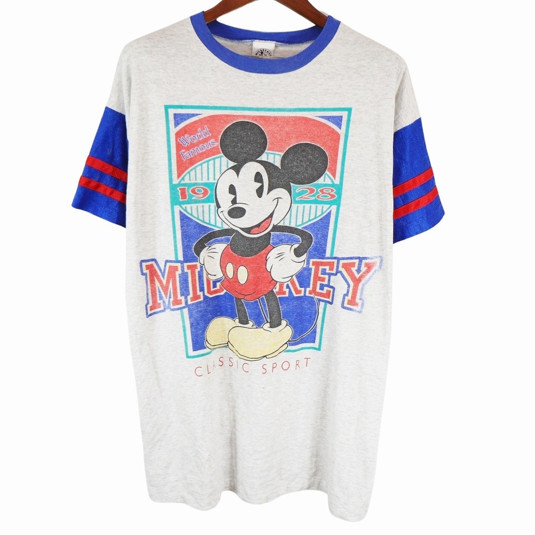 SALE/ 90年代 Disney ディズニー ミッキー 半袖Ｔシャツ シングルステッチ ホワイト (メンズ XL)   O0951