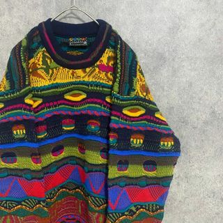 90s USA製  lizwear  総柄ニット カラフル 原宿系　90s