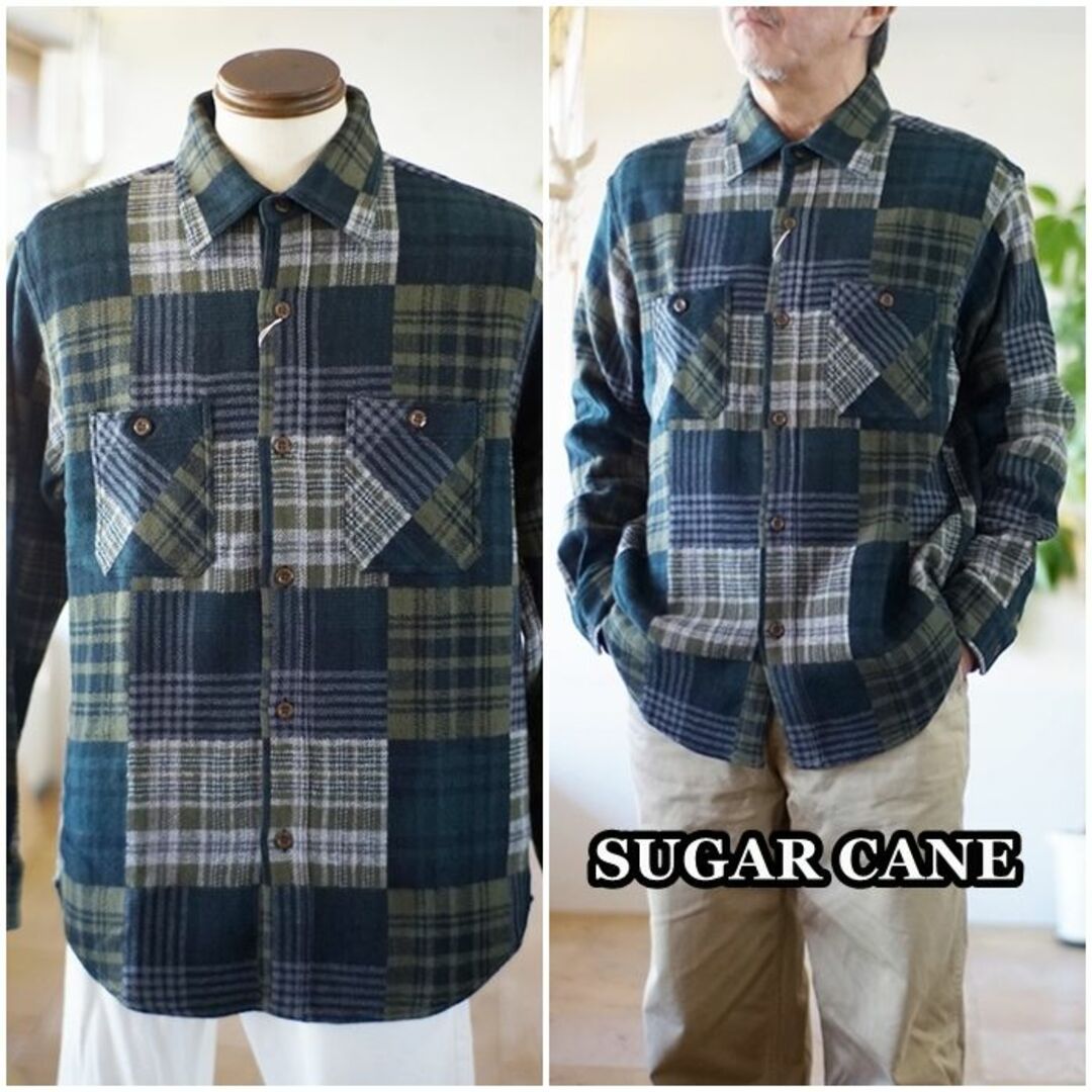 sugarcane シュガーケーン　ワークシャツ　ネルシャツ　29179 Mのサムネイル