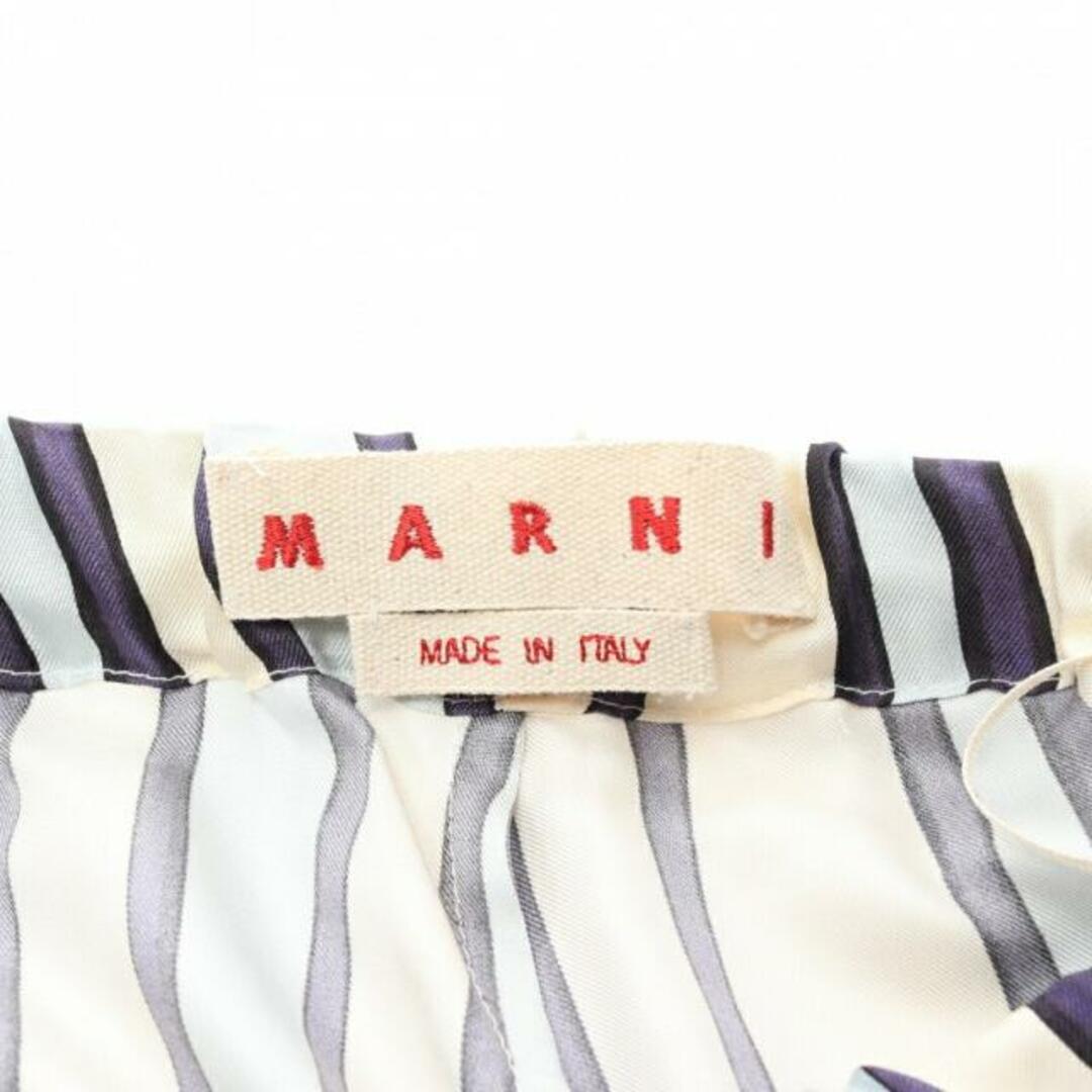 Marni(マルニ)の イージーパンツ ストライプ シルク オフホワイト ライトブルー ネイビー レディースのパンツ(その他)の商品写真