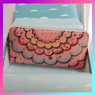 ツモリチサトキャリー(tsumori chisato CARRY)のツモリ チサト ラウンド 長財布 スカラップ ピンク色 新品(財布)