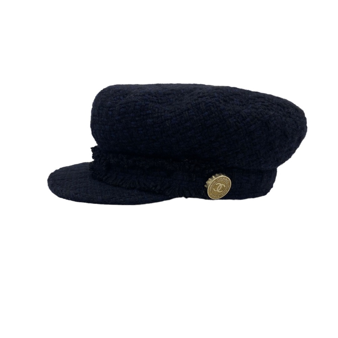 専用　シャネル CHANEL 帽子　ベレー帽　M ココマーク ツイード　ブラック