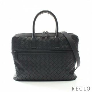 ボッテガヴェネタ(Bottega Veneta)のイントレチャート ブリーフケース ビジネスバッグ レザー ブラック 2WAY(ビジネスバッグ)