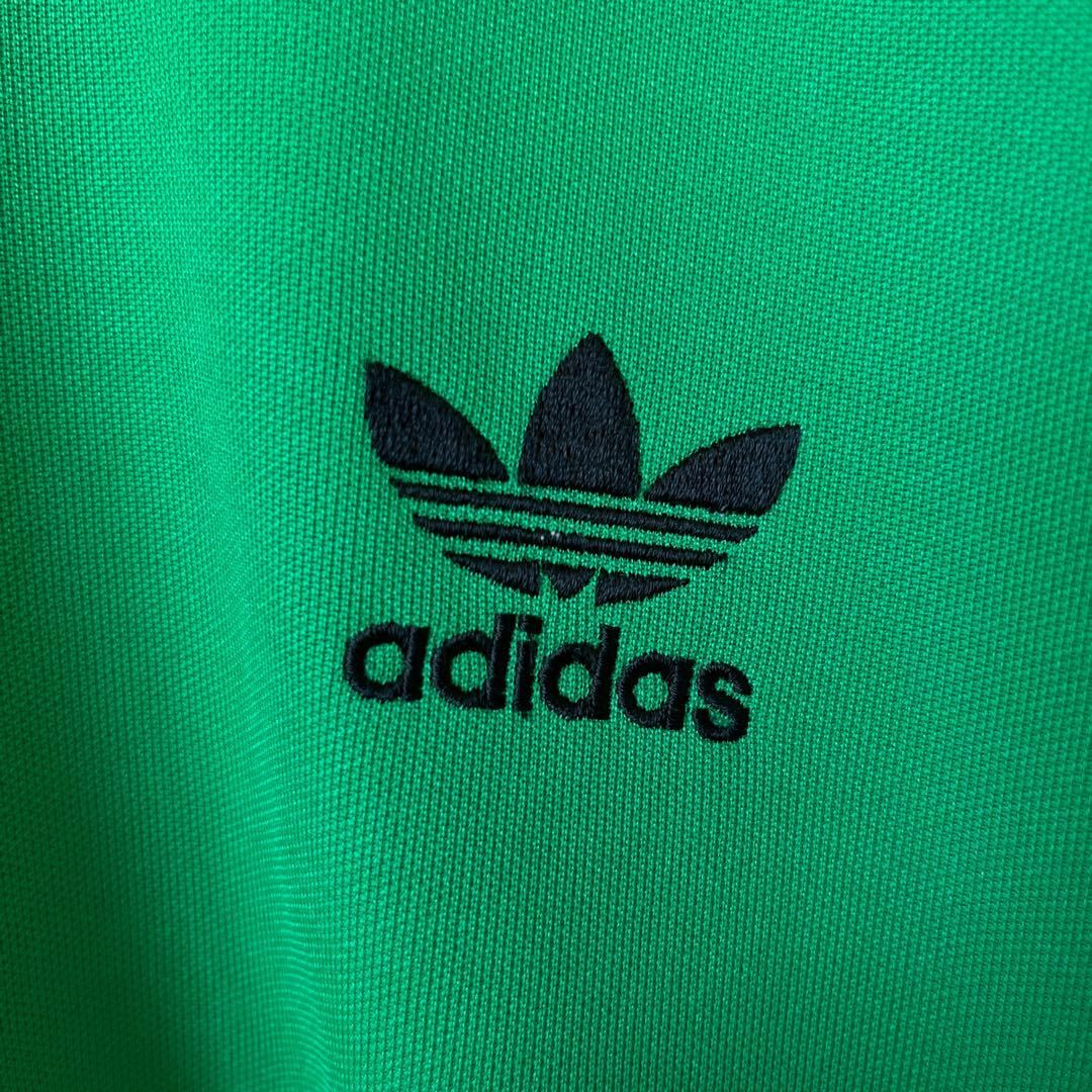 【00s アディダス】サイズL刺繍ロゴ バイカラー トラックジャケット 緑
