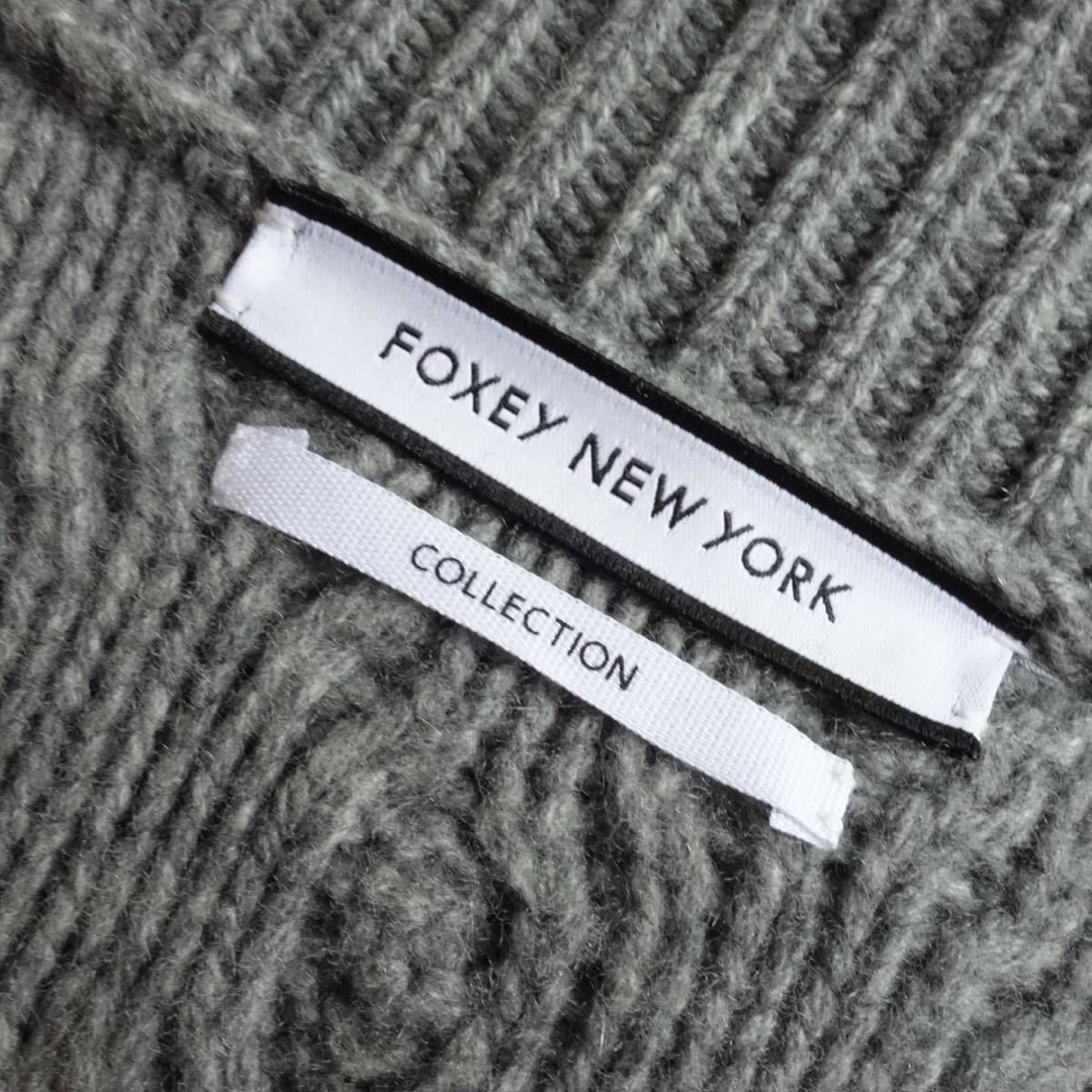 FOXEY - FOXEY NY フリーサイズ グレー ニットコート カシミア混の通販