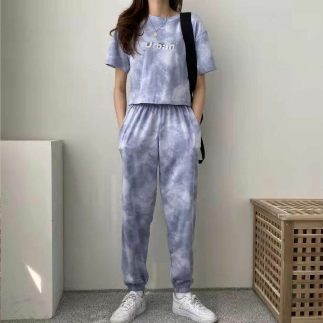 セットアップ 大きいサイズ ルームウェア   Tシャツ 長ズボン 韓国 3L レディースのルームウェア/パジャマ(ルームウェア)の商品写真