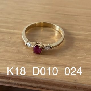 K18 ルビー ダイヤモンド　リング(リング(指輪))