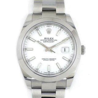 ロレックス(ROLEX)のロレックス Rolex 腕時計 オイスター パーペチュアル デイトジャスト 41 126300 デイト 夜光針/インデックス ルーレット刻印 ランダムシリアル ホワイト文字盤 オイスターブレス オイスタースチール 自動巻き【中古】(腕時計(アナログ))