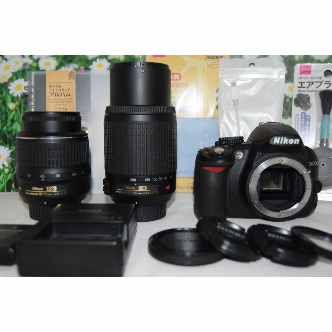 美品】Nikon D3100 ダブルズームキット❤スマホへ転送可能❤ 美品】Nikon D3100 ダブルズームキット❤スマホへ転送可能❤