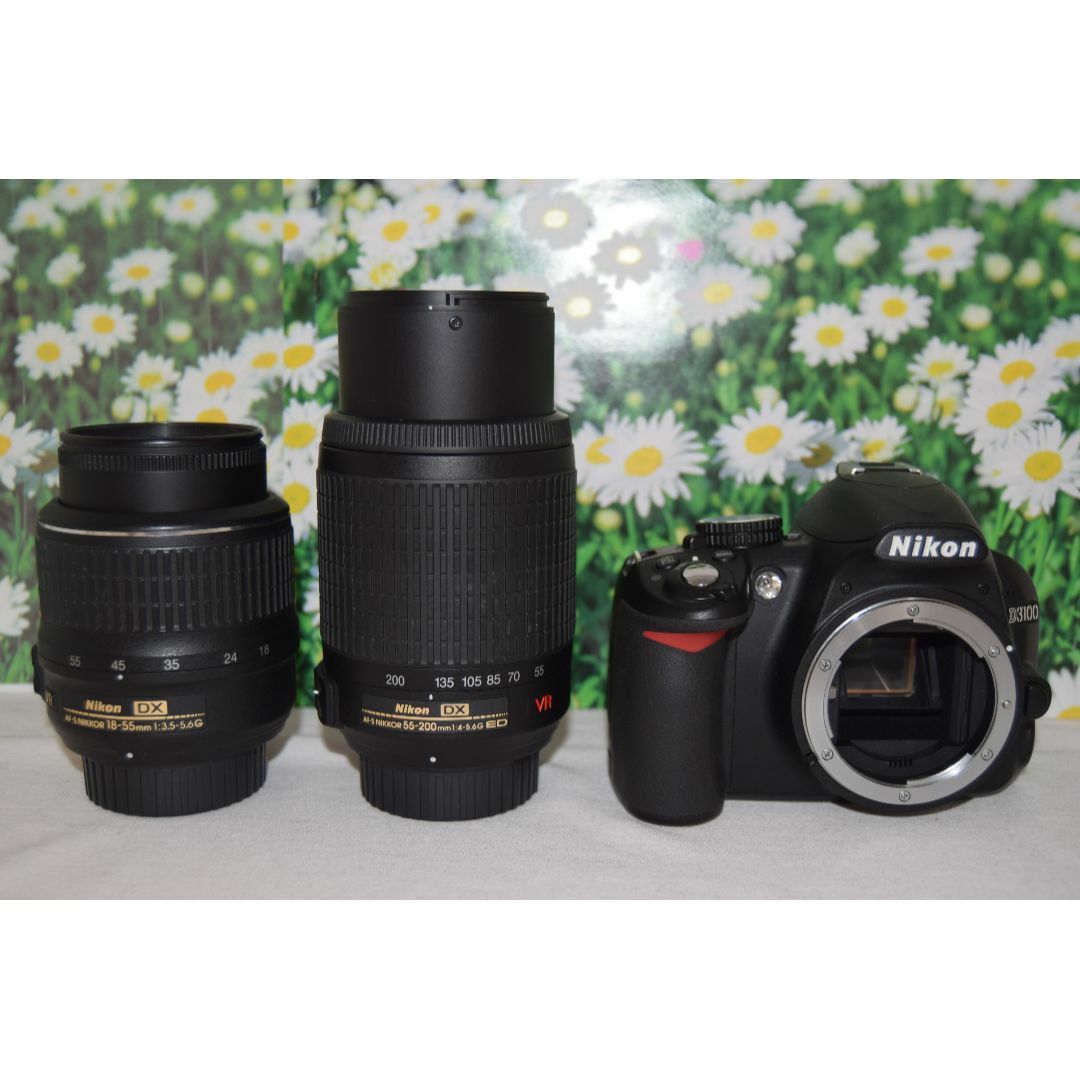 美品】Nikon D3100 ダブルズームキット❤スマホへ転送可能❤ 美品】Nikon D3100 ダブルズームキット❤スマホへ転送可能❤