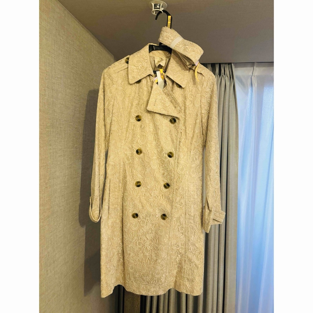 【新品未使用】LE SOUK トレンチコート 総レース ベージュ | フリマアプリ ラクマ