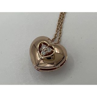 Ponte Vecchio ポンテヴェキオ PV ネックレス ハート ダイヤ 0.12ct ピンクサファイヤ 0.90ct K18 ピンクゴールド  新品仕上げ