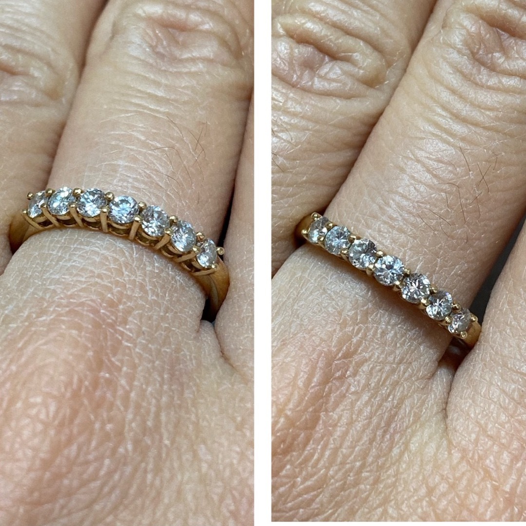 K18 0.53ct　ハーフエタニティ　ダイヤモンドリング レディースのアクセサリー(リング(指輪))の商品写真