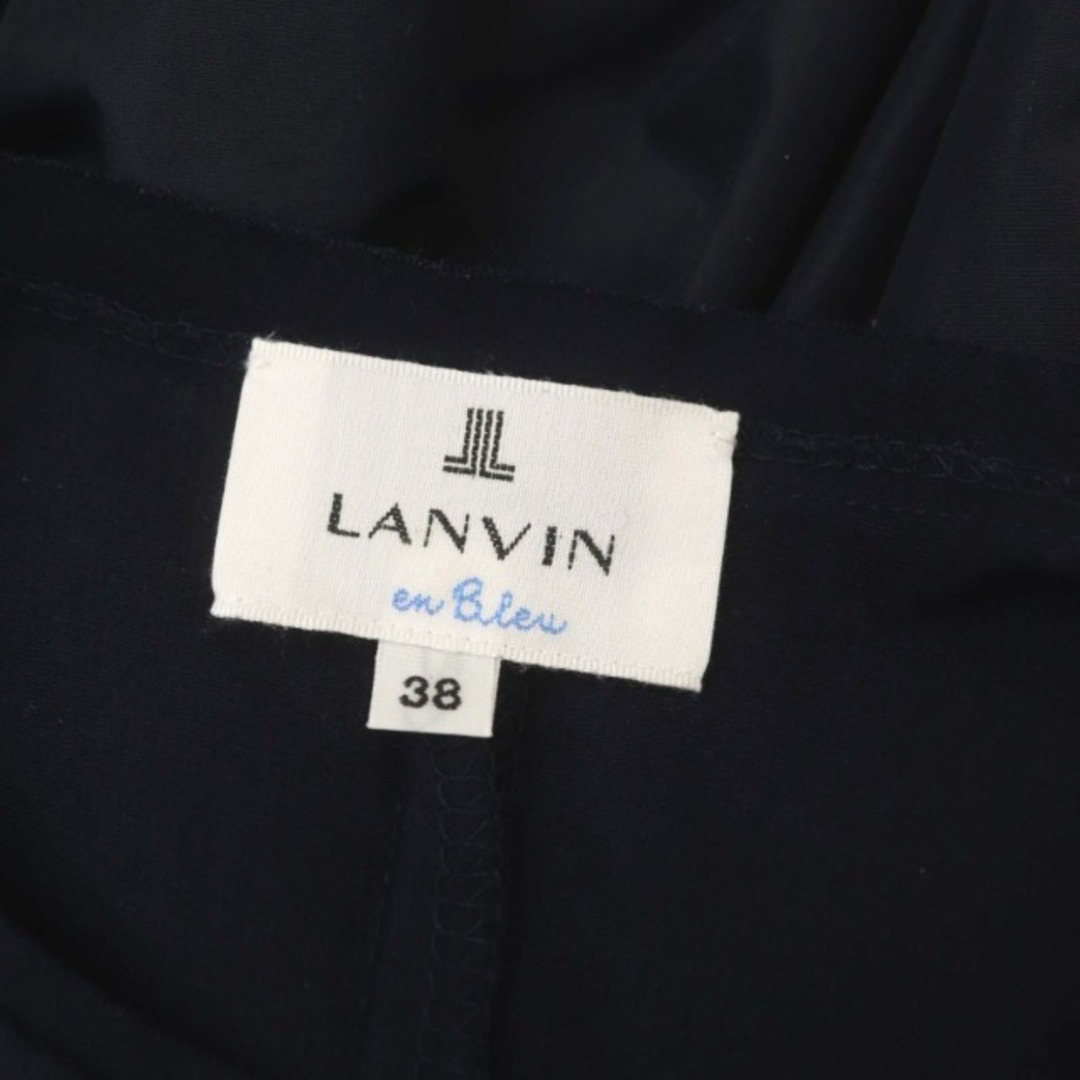 LANVIN en Bleu(ランバンオンブルー)のランバンオンブルー 7分袖ワンピース マキシ ロング クルーネック 38 紺 レディースのワンピース(ロングワンピース/マキシワンピース)の商品写真